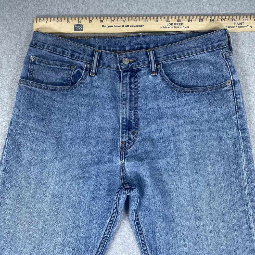 Levi's 505 Regular Fit Jeans Mens 34x34 Blue Straight Leg Stretch Denim